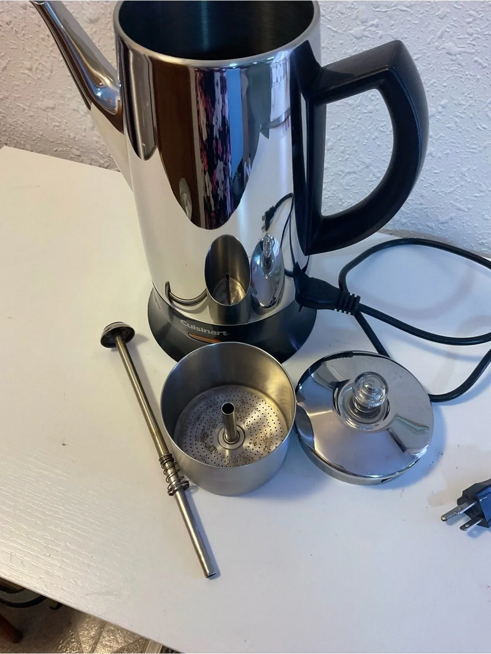 Percolator Coffee Pot Cuisinart Classic Cordless 12 Cups Brewing System.